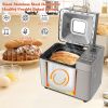 2LB Stainless Steel Programmable Bread Maker Machine With Exhaust Funnel and Powerful DC Motor XH - Stainless Steel Color