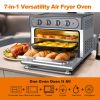 Air Fryer Toaster Oven 24 Quart - 7-In-1,with Air Fry, Roast, Toast, Broil & Bake Function - Grey