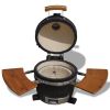 Kamado Barbecue Grill Smoker Ceramic 17.3" - Black