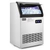ZOKOP Commercial Stainless Steel Freestanding Ice Maker Cube Machine, 200lbs/24H for Home/Kitchen/Office/Restaurant/Bar/Coffee Shop - stainless steel