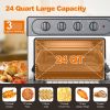 Air Fryer Toaster Oven 24 Quart - 7-In-1,with Air Fry, Roast, Toast, Broil & Bake Function - Grey