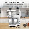 Nurxiovo 3 in 1 Stand Mixer, 850W 6.5QT Kitchen Food Mixer with Tilt-Head 6 Speed, Electric Standing Mixers with Dough Hook, Whisk, Beater, Meat Blend