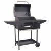 BBQ Charcoal Smoker with Bottom Shelf Black - Black