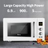 ZOKOP 23L / 0.9cuft Retro Microwave Oven With Display/Silver Handle RT - White