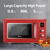 ZOKOP 23L / 0.9cuft Retro Microwave Oven With Display/Silver Handle RT - Red