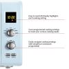 ZOKOP 23L / 0.9cuft Retro Microwave Oven With Display/Silver Handle RT - Blue