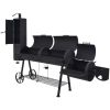 BBQ Charcoal Smoker with Bottom Shelf Black Heavy XXXL - Black