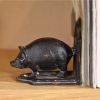 Decorative Cast Iron Heavy-Duty Pig Bookend - as pic