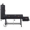 BBQ Charcoal Smoker with Bottom Shelf Black Heavy XXXL - Black