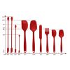 10 PCS Spatula Set High Heat Resistant Kitchen Utensil Set Seamless Design Stainless Steel Core For Cooking Baking - red