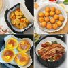 100Pcs Air Fryer Disposable Paper Liner w/ 100Pcs Disposable Gloves Baking Mat - 100Pcs
