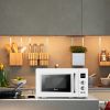 ZOKOP 23L / 0.9cuft Retro Microwave Oven With Display/Silver Handle RT - White