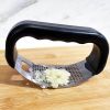 Multi-function Manual Stainless Steel Garlic Presses Grinder Slicer Cutter - Black - one size