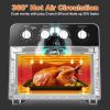Geek Chef Air Fryer Oven , Countertop Toaster Oven,3-Rack Levels, 4 mechinical knobs,Black housing with single glass door(24 QT 1700W) - default