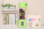 Portable blender, smoothie juicer cup-3D six blades, 13 ounces fruit blender, with 2000mAh USB rechargeable battery, ice tray, detachable cup - green