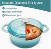 COOKWIN Enameled Cast Iron Dutch Oven with Self Basting Lid, Enamel Coated Cookware Pot 4.5QT - teal