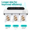 Vacuum Sealer Machine Automatic Air Sealing System 65KPA For Food Meal +10 Bags - White