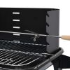 Charcoal BBQ Stand with Wheels - Black