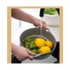 Multi-Purpose Strainer Colander Set Washing Basket Juicer Sifter with Drain Basin - White