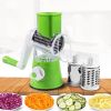 Manual Vegetable Cutter Slicer Multifunctional Round Mandoline Slicer Potato Cheese Kitchen Gadgets - Blue
