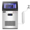 ZOKOP Commercial Stainless Steel Freestanding Ice Maker Cube Machine, 120lbs/24H for Home/Kitchen/Office/Restaurant/Bar/Coffee Shop - stainless steel