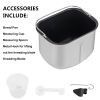 2LB Stainless Steel Programmable Bread Maker Machine With Exhaust Funnel and Powerful DC Motor XH - Stainless Steel Color