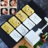 4 Stamps Moon Cake Mold Bean Paste Cake Mold Plastic DIY Baking Mold Plum Blossoms Orchid Bamboo Chrysanthemum 45g - Default
