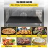 Party Dinner Steel Pizza Baking Plate Stone Baking Surface For Oven Cooking And Baking - Black - 16.1" x 14.2" x 0.4"