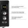 ZOKOP 23L / 0.9cuft Retro Microwave Oven With Display/Silver Handle RT - Black
