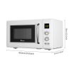 ZOKOP 23L / 0.9cuft Retro Microwave Oven With Display/Silver Handle RT - White