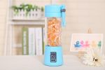 Portable blender, smoothie juicer cup-3D six blades, 13 ounces fruit blender, with 2000mAh USB rechargeable battery, ice tray, detachable cup - blue