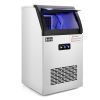 ZOKOP Commercial Stainless Steel Freestanding Ice Maker Cube Machine, 120lbs/24H for Home/Kitchen/Office/Restaurant/Bar/Coffee Shop - stainless steel