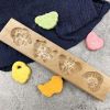 Wooden Moon Cake Mold Steamed Pumpkin Pie Pastry Rice Cake Wooden DIY Baking Mold Basket Tiger Butterfly Peach 25g - Default