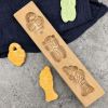 Wooden Moon Cake Mold Steamed Pumpkin Pie Pastry Rice Cake Wooden DIY Baking Mold Basket Fish Cicada 40g - Default