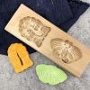 Wooden Mooncake Mold Pastry Mold Bean Paste Cake Baking Tools Double Fish Butterfly 45g - Default