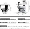 Nurxiovo 3 in 1 Stand Mixer, 850W 6.5QT Kitchen Food Mixer with Tilt-Head 6 Speed, Electric Standing Mixers with Dough Hook, Whisk, Beater, Meat Blend