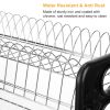 2 Tier Dish Drying Rack Drainboard Set Anti-Rust Dish Drainer Shelf Tableware Holder Cup Holder For Kitchen Counter Storage - Black