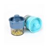 Plastic Garlic Press Multi-function Stainless Steel Ginger Presser Garlic Crusher Mincer Cutter Grater Dicing and Storage Kitchen Vegetable Tool - blu