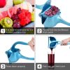 Manual Citrus Juicer Heavy Duty Juice Metal Aluminum Alloy Squeezer  - Blue - Squeeze Juicer