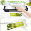 KOIOS Vacuum Sealer Machine, 85Kpa Automatic Food Sealer for Food Savers with Cutter, Pulse Function, Dry & Moist Modes, Compact Design - Black